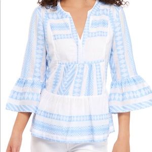 NWT Crown & Ivy Chevron Flare Sleeve Swing Top